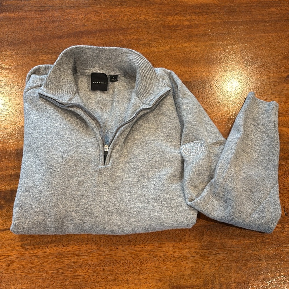 Dunning womens medinah country club quarter zip wool and cashmere sweater large